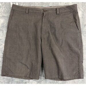 ONeill Mens Plaid Hybrid Walk Shorts Gray Size 36 Lightweight Versatile Casual